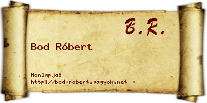 Bod Róbert névjegykártya